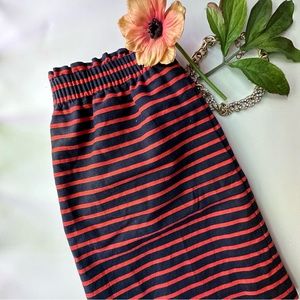 J.Crew Linen/Cotton Sidewalk Skirt in Stripe